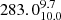 $ 283.0^{9.7}_{10.0} $