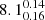 $ 8.1^{0.14}_{0.16} $