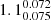 $ 1.1^{0.072}_{0.075} $