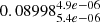 $ 0.08998^{4.9e-06}_{5.4e-06} $