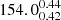$ 154.0^{0.44}_{0.42} $