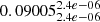 $ 0.09005^{2.4e-06}_{2.4e-06} $