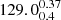 $ 129.0^{0.37}_{0.4} $