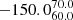 $ -150.0^{70.0}_{60.0} $