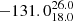 $ -131.0^{26.0}_{18.0} $