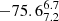 $ -75.6^{6.7}_{7.2} $