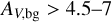${A_{V,{\rm{bg}}}} > 4.5 - 7$