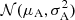 $ \mathcal{N}(\mu_{\mathrm{A}},\sigma^{2}_{\mathrm{A}}) $