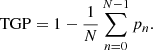 $$ \begin{aligned} \mathrm{TGP} = 1-\frac{1}{N}\sum _{n=0}^{N-1} p_n. \end{aligned} $$