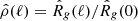 $ \hat{\rho}(\ell) = {\hat{R}}_{g}(\ell)/{\hat{R}}_{g}(0) $