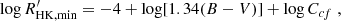 $$ \begin{aligned} \log R^{\prime }_{\rm \mathrm {HK, min}} = - 4 + \log [1.34 (B-V)] + \log C_{cf} \; , \end{aligned} $$
