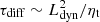 $$ \begin{aligned} \tau _{\rm diff} \sim L^{2}_{\rm dyn}/\eta _{\rm t} \end{aligned} $$