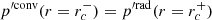 $ p^{\prime\rm conv}(r=r_c^-)=p^{\prime\rm rad}(r=r_c^+) $