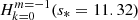 $ H_{k=0}^{m=-1}(s_*=11.32) $