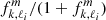 $ f_{k,\ell_i}^m/(1+f_{k,\ell_i}^m) $