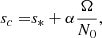 $$ \begin{aligned} s_c =&s_* + \alpha \frac{\Omega }{N_0}, \end{aligned} $$
