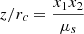 $$ \begin{aligned} z/r_c&= \frac{x_1 x_2}{\mu _s} \end{aligned} $$