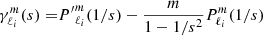 $$ \begin{aligned} \gamma _{\ell _i}^m(s) =&{P^{\prime }}_{\ell _i}^m (1/s) - \frac{m}{1 - 1/s^2} P_{\ell _i}^m(1/s) \end{aligned} $$