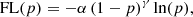 $$ \begin{aligned} \mathrm{FL}(p) = - \alpha \, (1 - p )^{\gamma } \ln (p), \end{aligned} $$