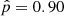 $ \hat{p} = 0.90 $