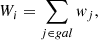 $$ \begin{aligned} W_{i} = \sum _{j\in gal} w_j, \end{aligned} $$