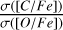 $\[\frac{\sigma([C / F e])}{\sigma([O / F e])}\]$