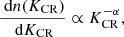 $$ \begin{aligned} \frac{\text{ d} n(K_{\rm {CR}})}{\text{ d}K_{\rm {CR}}} \propto K_{\rm {CR}}^{-\alpha }, \end{aligned} $$