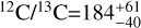 $^{12}{\rm{C}}{/^{13}}{\rm{C}} = 184_{ - 40}^{ + 61}$