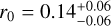 ${r_0} = 0.14_{ - 0.06}^{ + 0.06}$