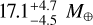 $17.1_{ - 4.5}^{ + 4.7}{M_ \oplus }$