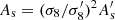 $ A_{\rm s} = (\sigma_8 / \sigma_8^\prime)^2 A_{\rm s}^\prime $