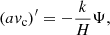 $$ \begin{aligned} (a v_{\rm c})^\prime&= -\frac{k}{H} \Psi , \end{aligned} $$