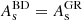 $ A_{\mathrm{s}}^{\mathrm{BD}} = A_{\mathrm{s}}^{\mathrm{GR}} $