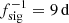 $ f_{\mathrm{sig}}^{-1} = 9\,\mathrm{d} $