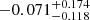 $ -0.071^{+0.174}_{-0.118} $