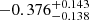 $ -0.376^{+0.143}_{-0.138} $