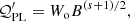 $$ \begin{aligned} \mathcal{Q}^\prime _{\rm PL}&= W_{\rm o} B^{(s+1)/2}, \end{aligned} $$