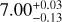 $7.00_{ - 0.13}^{ + 0.03}$