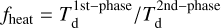 ${f_{{\rm{heat}}}} = T_{\rm{d}}^{1{\rm{st - phase}}}/T_{\rm{d}}^{2{\rm{nd - phase}}}$