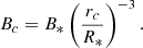$$ \begin{aligned} B_c = B_* \left(\frac{r_c}{R_*}\right)^{-3} . \end{aligned} $$
