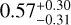 $0.57_{ - 0.31}^{ + 0.30}\,{\rm{mag}}$