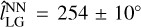 $\[\hat{l}_{\mathrm{LG}}^{\mathrm{NN}}=254 \pm 10^{\circ}\]$