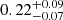 $ 0.22^{+0.09}_{-0.07} $