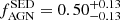 $ f_{\mathrm{AGN}}^{\mathrm{SED}}=0.50^{+0.13}_{-0.13} $