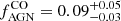 $ f_{\mathrm{AGN}}^{\mathrm{CO}}=0.09^{+0.05}_{-0.03} $