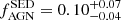 $ f_{\mathrm{AGN}}^{\mathrm{SED}}=0.10^{+0.07}_{-0.04} $
