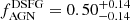 $ f_{\mathrm{AGN}}^{\mathrm{DSFG}}=0.50^{+0.14}_{-0.14} $