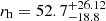 $ r_{\mathrm{h}} = 52.7^{+26.12}_{-18.8} $