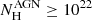 $ N^{\mathrm{AGN}}_{\mathrm{H}}\geq10^{22} $