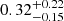 $ 0.32^{+0.22}_{-0.15} $